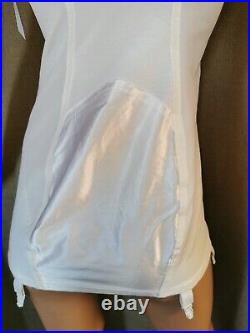 Vtg 60's-70's Open Bottom Corselette/girdle White By St Michael Size 40b #319