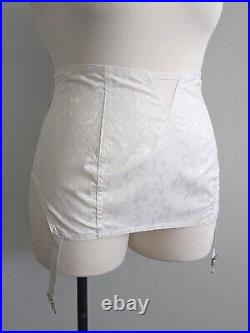 Vtg 60's Voguemont Embroidered Cotton Open Bottom Girdle Shaper Garter Belt
