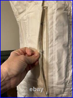 Vtg 60s SEARS Boned bra corset garters open bottom Rubber Lace 40 B XL