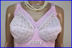 Vtg Baby Pink Playtex Open Bottom Girdle Corselette 4 Suspender 42d