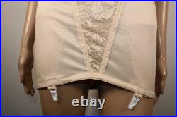 Vtg Berdita Nude Open Bottom Girdle Nylon & Lace 4 Suspender 42c