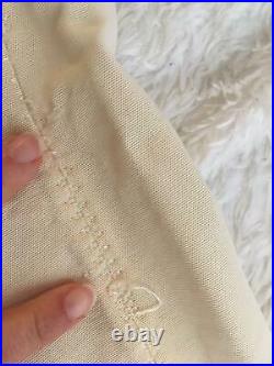 Vtg CORSELETTE 6 Garters Open Bottom Corset Girdle 34C Embroidered Satin Sheer