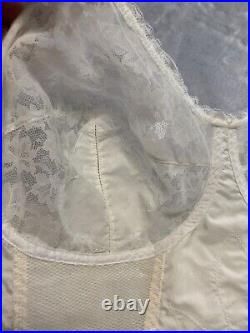 Vtg Open Bottom All-In-One Formfit 6 Garters Girdle 40B Corselette Chiffon Pinup