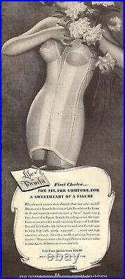 Vtg Open Bottom All-In-One Formfit 6 Garters Girdle 40B Corselette Chiffon Pinup