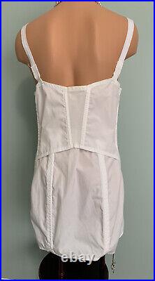 Vtg Open Bottom All-In-One Garters Girdle 46C 3X Corselette Chiffon Pinup
