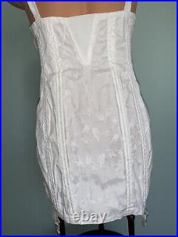 Vtg Open Bottom All-In-One Rengo 4 Garter Girdle 44 Corselet Lacy Foundation