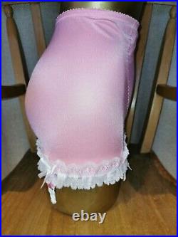 Vtg Pantie Girdle Open Bottom Sweet Pink By Silhouette Waist Size 29-30 #68