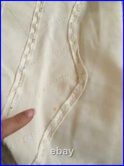 Vtg SATIN CORSELETTE Garters Open Bottom Girdle PRIMROSE 34B Chiffon Embroidered
