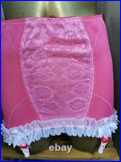 Vtg Style Girdle Open Bottom Rose Pink By M&s Waist Size 31- 32 #169