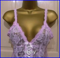 Vtg Style Hand Dyed Pink Open Bottom Corset 4 Suspenders Pretty Lace Sz 12-14