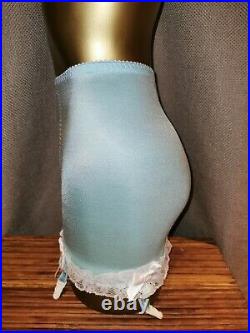 Vtg Style Pantie Girdle Open Bottom Aqua Blue Waist Size 27-28 #4