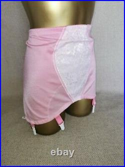 Vtg Style Pantie Girdle Open Bottom Rose Pink By M&s Waist Size 35-36 # 1349