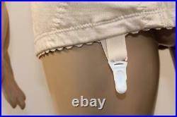 Vtg Triumph Zip Front, Open Bottom Girdle Glossy Nylon 4 Suspenders Size 44c